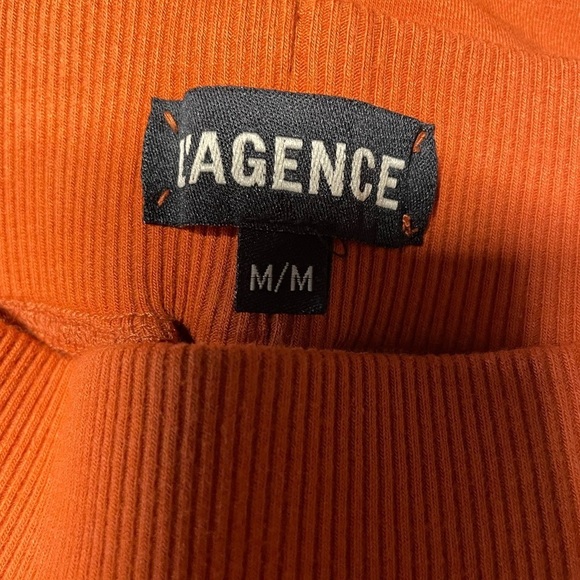 L’AGENCE wide leg sweatpants Campbell high rise rust orange medium Shopbop pants - Picture 6 of 9